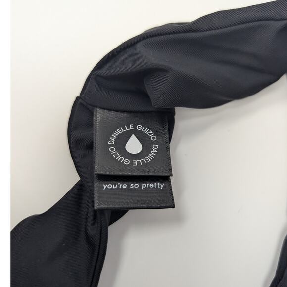 Danielle Guizio Black Cheeky Bikini Bottoms High Rise Beach Vacation Resort - Picture 4 of 6